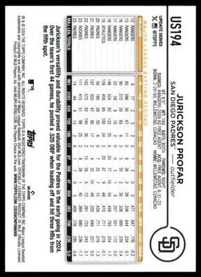 Jurickson Profar 2024 Topps Update #US194 San Diego Padres