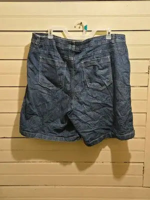 Just My Size Shorts Womens 22W Denim Bermuda Pull On Casual Elastic Waist Blue