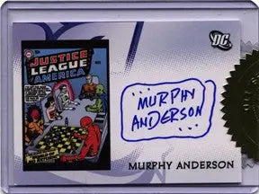 Justice League Archives trading card signed by Murphy Anderson featuring a comic cover