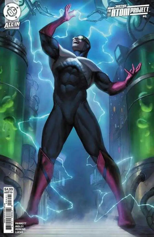 Justice League The Atom Project #6 comic book cover by Aaron Bartling featuring dynamic artwork