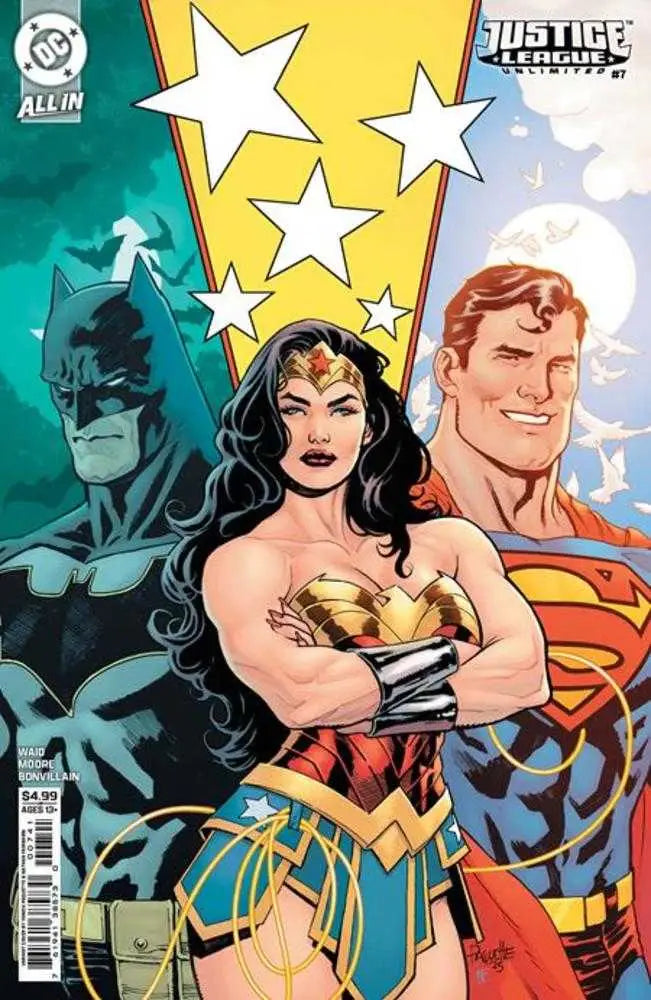 Justice League Unlimited comic book cover art in card stock variant by Yanick Paquette