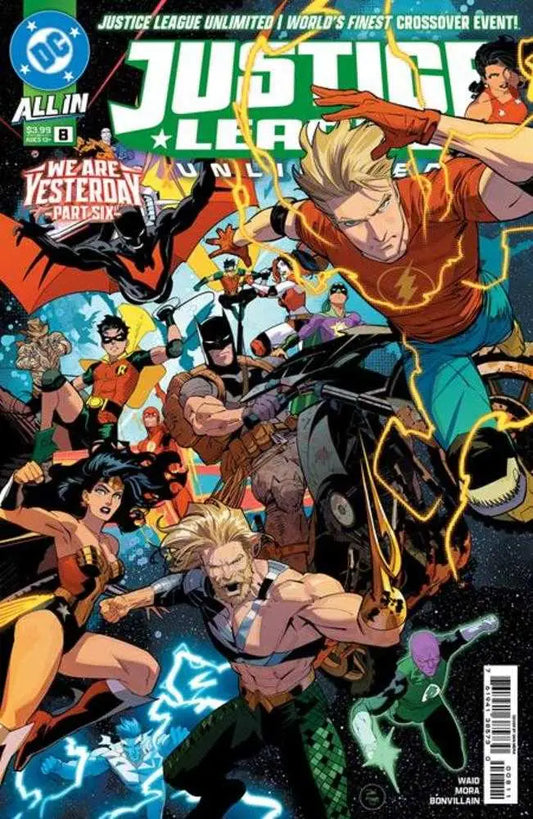 Justice League Unlimited comic book cover featuring Justice League artwork by Dan Mora