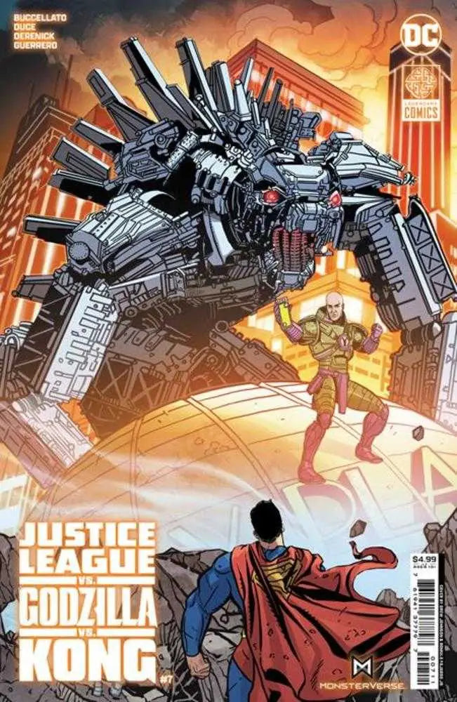 Mechanical dragon-like creature with guns in Justice League vs Godzilla vs Kong trading cards