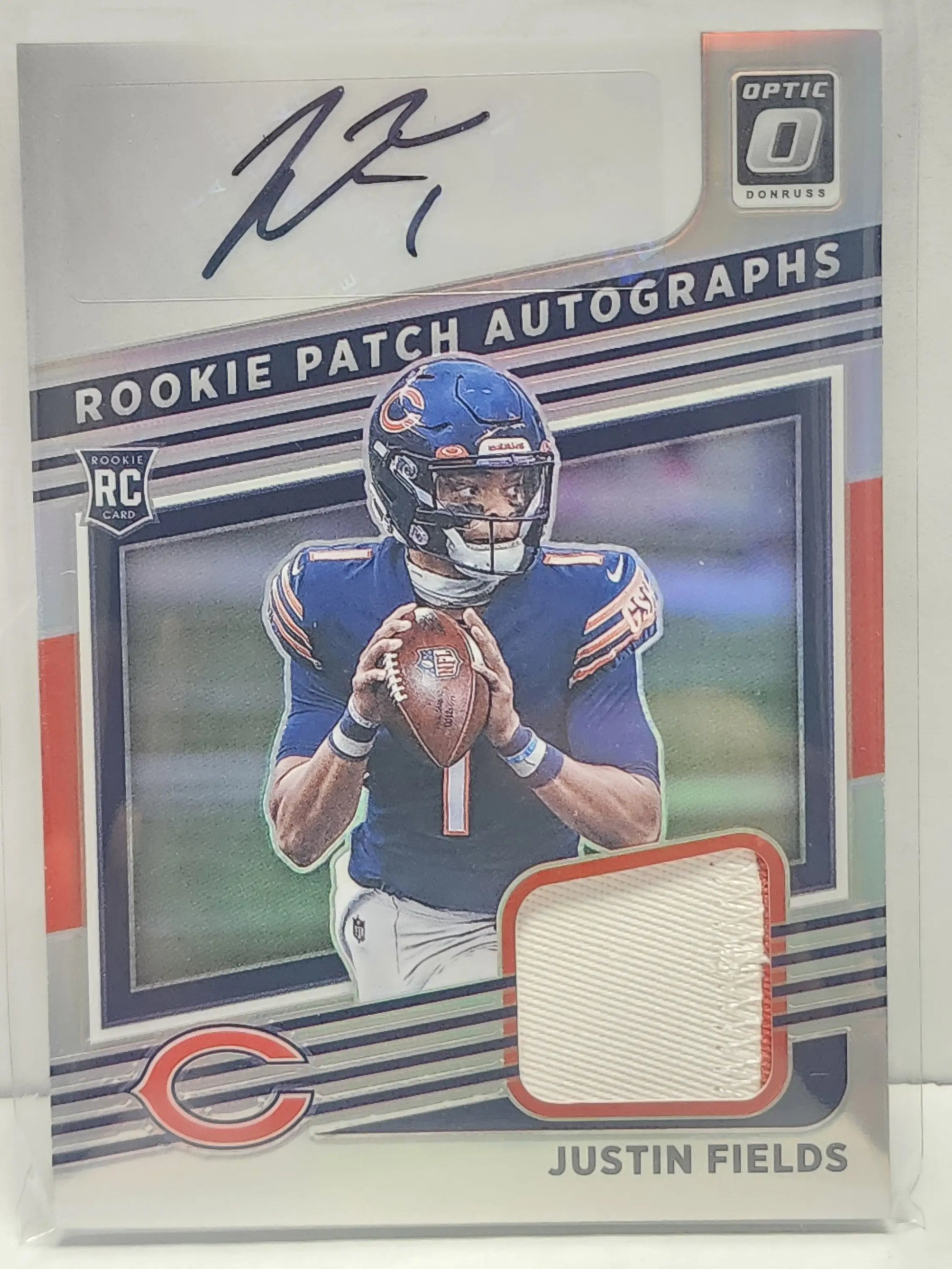 Justin Fields 2021 Panini Optic Rookie Patch Auto #1/25 - Football Card Single