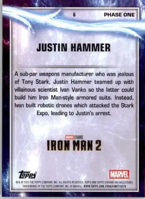 Justin Hammer - 2025 Topps Chrome Marvel Studios - #6 - Non_sport - Non-Sports Card Single