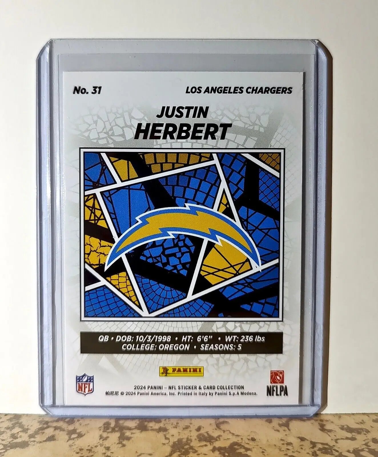 Justin Herbert 2024 Panini NFL #31 Sticker Card Los Angeles Chargers - Football Card Single