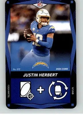 Justin Herbert - 2024 UNO Elite Core Edition - Blue - #072 - Football - Football Card Single