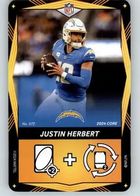 Justin Herbert - 2024 UNO Elite Core Edition - Yellow - #072 - Football - Football Card Single