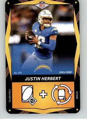 Justin Herbert - 2024 UNO Elite Core Edition - Yellow - #072 - Football - Football Card Single
