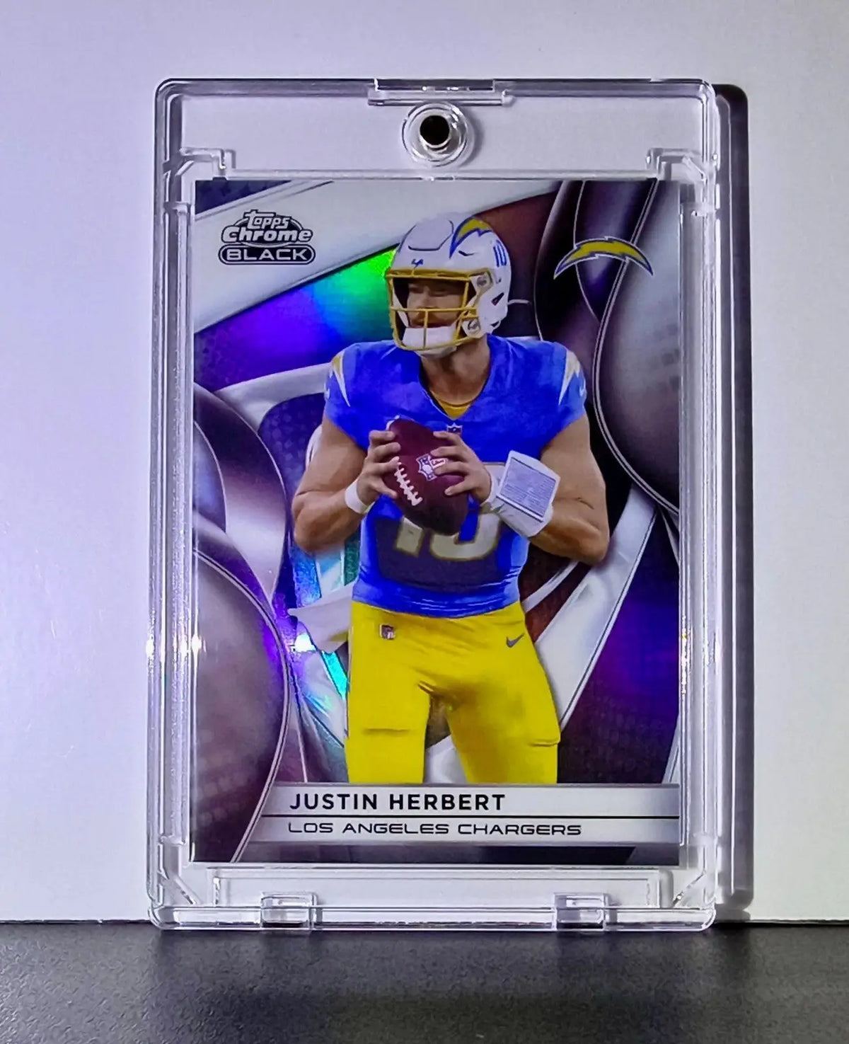 Justin Herbert 2025 NFL Topps Chrome Black #56 Silver Refractor Card 12/299 - Football Card Single