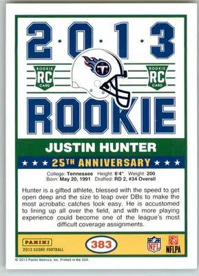 Justin Hunter - 2013 Score - #383 - RC Football - Football Card Single