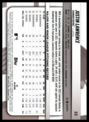 Justin Lawrence 2024 Topps Big League #22 Colorado Rockies - Baseball Card Single