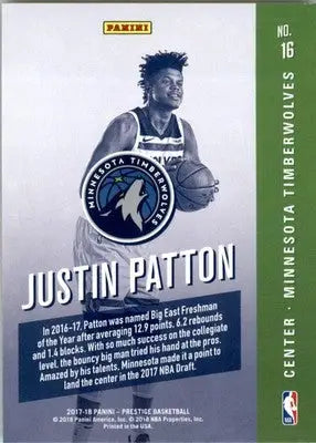 Justin Patton - 2017-18 Panini Prestige - #16 - Rookie Class Basketball - Basketball Card Single