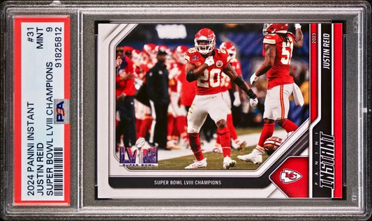 Justin Reid 2023 Panini NFL Superbowl Champions #31 Card PSA 9 Mint - Football Card Single