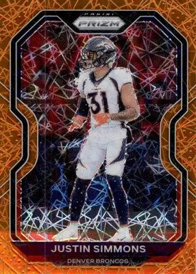 Justin Simmons - 2020 Panini Prizm - #118 - Prizm Lazer Football - Football Card Single
