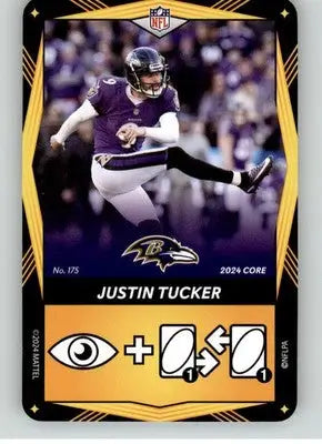 Justin Tucker - 2024 UNO Elite Core Edition - Yellow - #175 - Football - Football Card Single