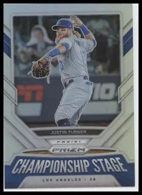 Justin Turner 2021 Panini Prizm Championship Stage Silver Prizm #CS4 LA Dodgers - Baseball Card Single