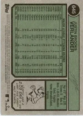 Justin Verlander - 2023 Topps Heritage - #645 - Baseball - Baseball Card Single