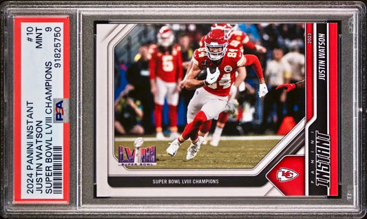 Justin Watson 2023 Panini NFL Superbowl Champions #10 Card PSA 9 Mint - Football Card Single