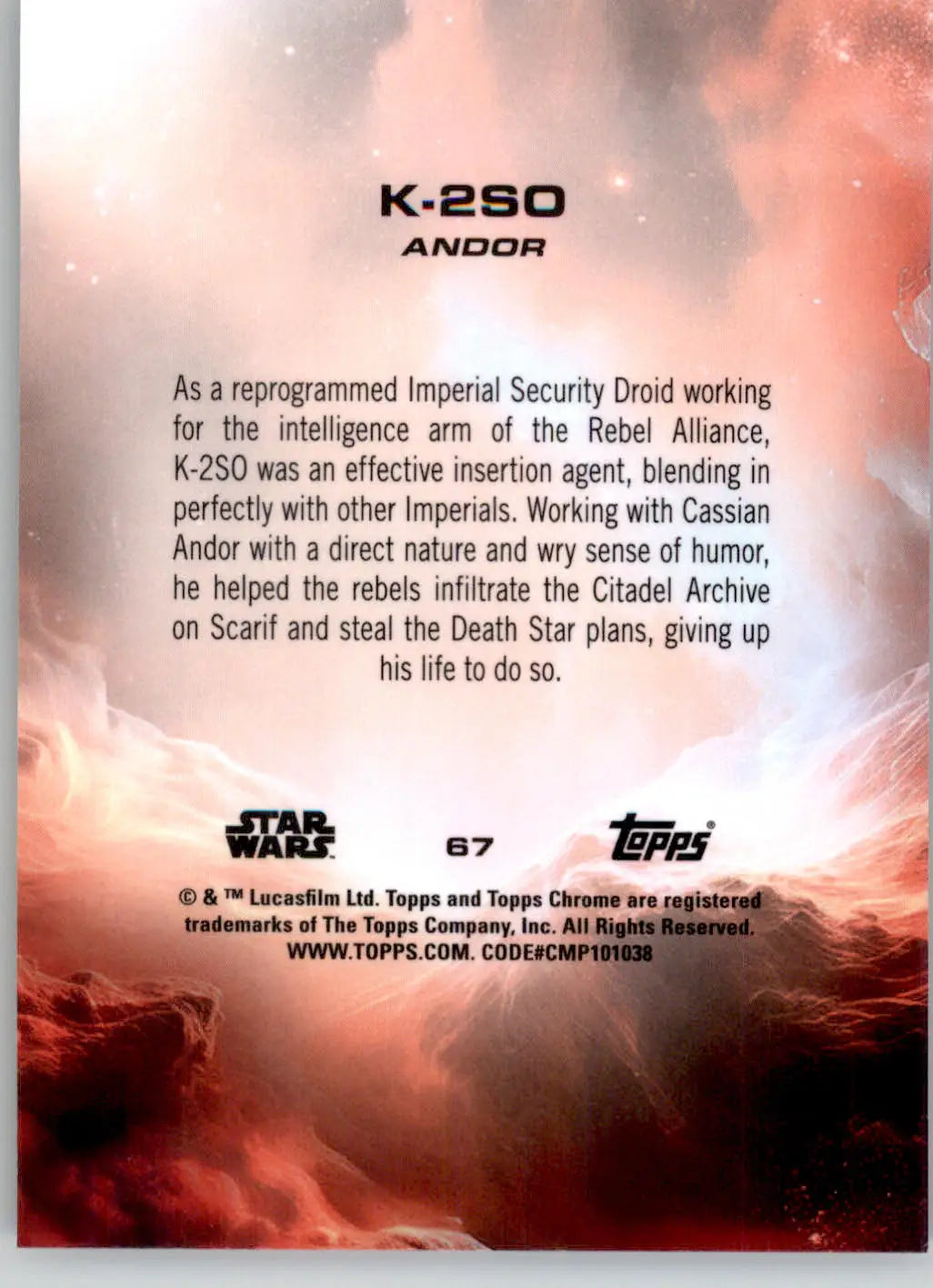 K-2SO - 2025 Topps Chrome Sapphire Edition Star Wars - #67 - Non_sport