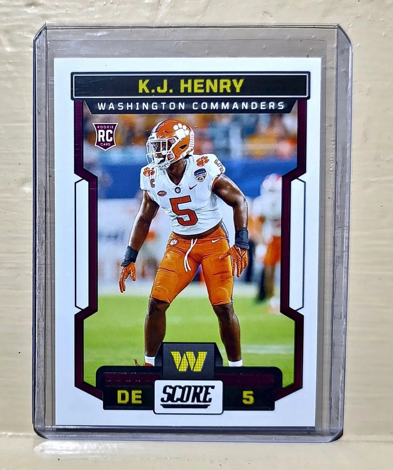 K.J. Henry 2023 Panini NFL #393 Score Rookie Football Card Washington Commanders - Football Card Single