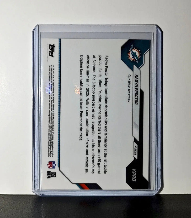 Kadyn Proctor Rookie 2026 Topps Now Draft Night #KPRO Card Miami Dolphins - Football Card Single