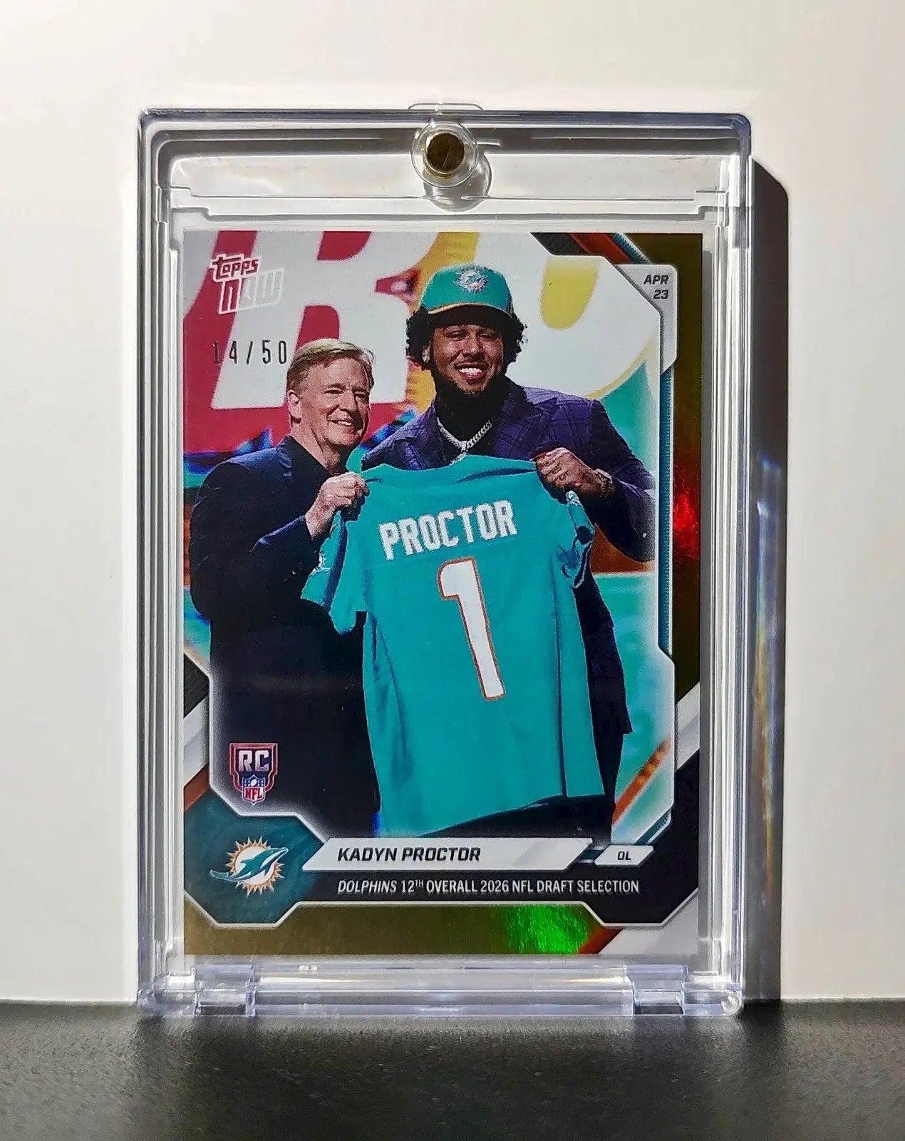 Kadyn Proctor Rookie 2026 Topps Now Draft Night #KPRO Gold Foil 14/25 Card - Football Card Single