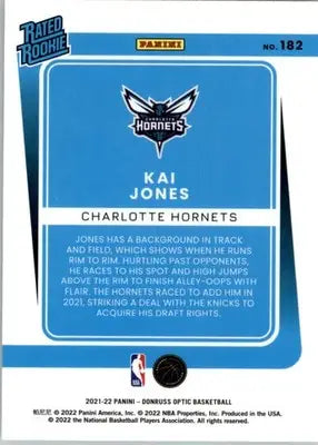 Kai Jones - 2021-22 Donruss Optic - #182 - RC Basketball - Basketball Card Single