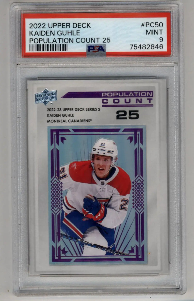 Kaiden Guhle 2022-23 Upper Deck Population Count 25 PSA 9 Mint - Hockey Card Single