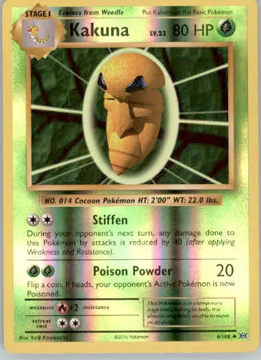 Kakuna - XY - Evolutions - 6/108 - Reverse Holo LP - Pokémon Card Single
