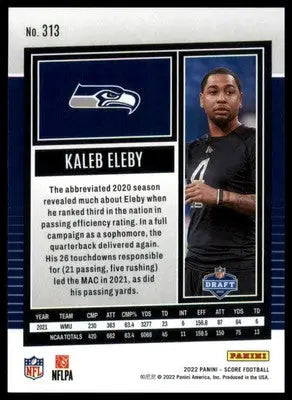 Kaleb Eleby Rookie 2022 Score #313 Seattle Seahawks - Football Card Single