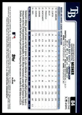 Kameron Misner Rookie 2025 Topps #84 Tampa Bay Rays - Baseball Card Single