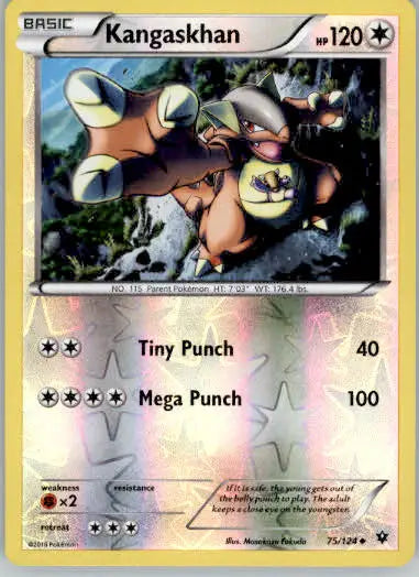 Kangaskhan - XY - Fates Collide - 75/124 - Reverse Holo LP - Pokémon Card Single