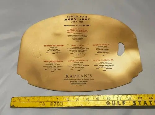 KAPHANS Astronaut Paper Mask Kids Menu Houston Tx Apollo Astroworld 1977 NASA - Entertainment Memorabilia