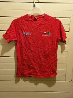Kappa T-Shirt Mens M 2010 World Cup South Africa Red Short Sleeve Logo Patch - Apparel