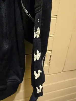 Kappa Track Jacket Mens L Navy Full Zip Logo Tape Sleeve Athletic Classic - Apparel