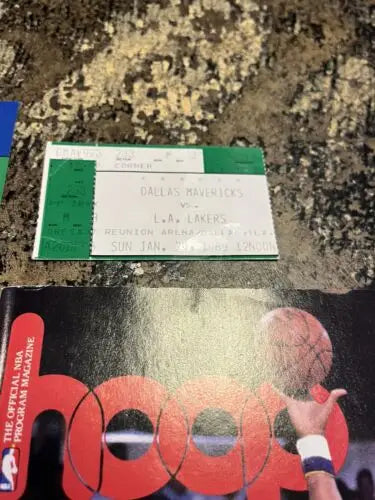 Vintage ticket stub for Kareem Abdul Jabbar featured in Hoop Magazine 1988-89