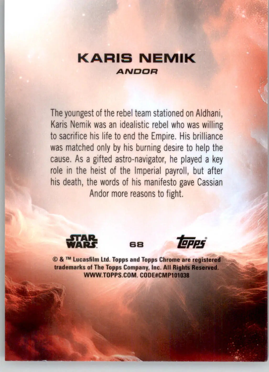Karis Nemik - 2025 Topps Chrome Sapphire Edition Star Wars - #68 - Non_sport
