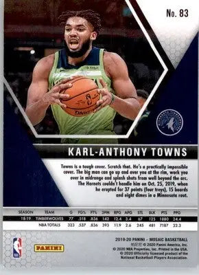 Karl-Anthony Towns - 2019-20 Panini Mosaic - #83 - Basketball - Basketball Card Single