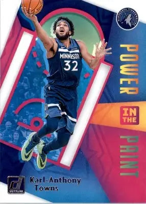 Karl-Anthony Towns - 2020-21 Donruss - #6 - Power in the Paint Basketball - Basketball Card Single