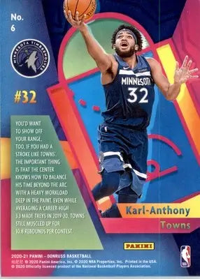 Karl-Anthony Towns - 2020-21 Donruss - #6 - Power in the Paint Basketball - Basketball Card Single