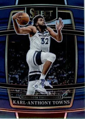 Karl-Anthony Towns - 2021-22 Panini Select - #10 - Blue Prizms Basketball - Basketball Card Single