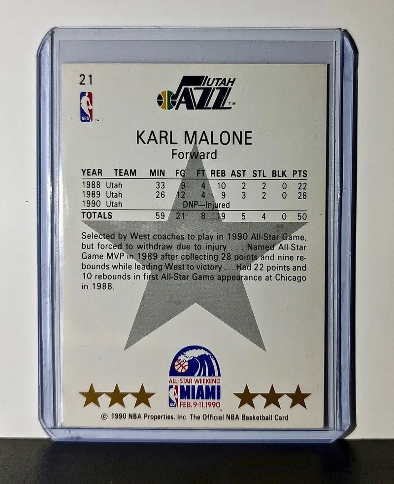 Karl Malone 1990 NBA Hoops NBA #21 Card Utah Jazz