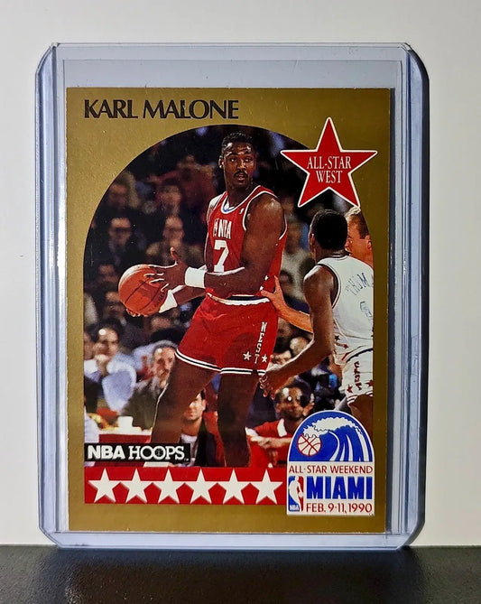 Karl Malone 1990 NBA Hoops NBA #21 Card Utah Jazz - Basketball Card Single