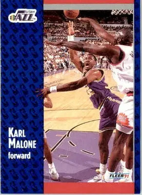 Karl Malone - 1991-92 Fleer - #201 - Basketball - Basketball Card Single