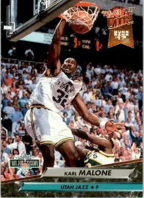 Karl Malone - 1992-93 Ultra - #217 - Perforated Magazine Sheet Basketball - Basketball Card Single