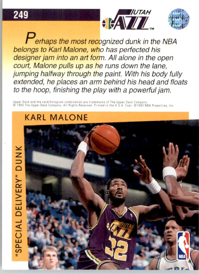 Karl Malone - 1993-94 Upper Deck - #249 - Basketball - Basketball Card Single