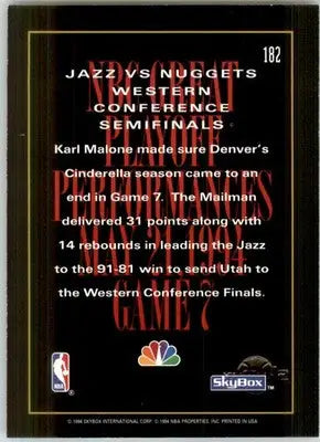 Karl Malone - 1994-95 SkyBox Premium - #182 - Basketball - Basketball Card Single