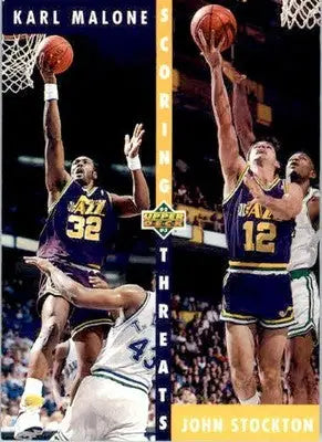 Karl Malone / John Stockton - 1992-93 Upper Deck - #66b - Basketball - Basketball Card Single