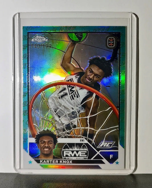 Kartr Knox 2023-24 Topps Chrome Overtime Elite #100 140/199 Aqua Green Refractor - Basketball Card Single